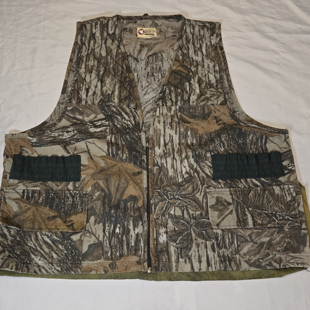 Vtg Realtree Sports Afield Camo Vest Mens Size XXL Pockets Duck,Hunting See Pics